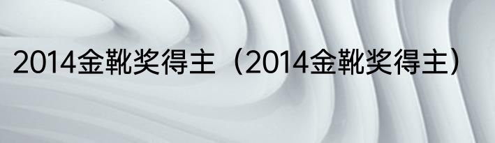 2014金靴奖得主（2014金靴奖得主）