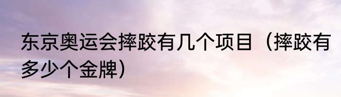 东京奥运会摔跤有几个项目（摔跤有多少个金牌）
