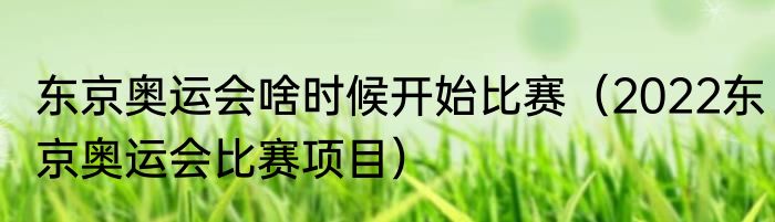 东京奥运会啥时候开始比赛（2022东京奥运会比赛项目）