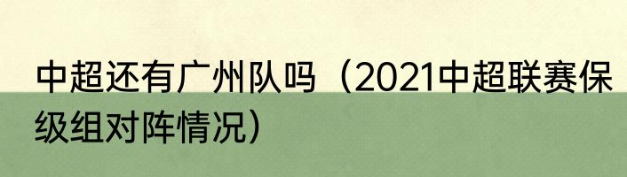 中超还有广州队吗（2021中超联赛保级组对阵情况）