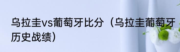 乌拉圭vs葡萄牙比分（乌拉圭葡萄牙历史战绩）