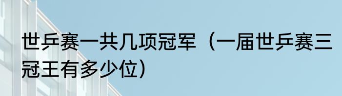世乒赛一共几项冠军（一届世乒赛三冠王有多少位）
