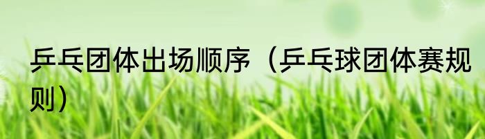 乒乓团体出场顺序（乒乓球团体赛规则）