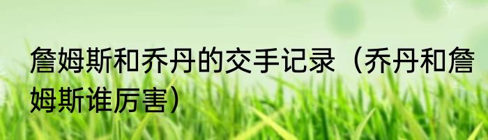 詹姆斯和乔丹的交手记录（乔丹和詹姆斯谁厉害）