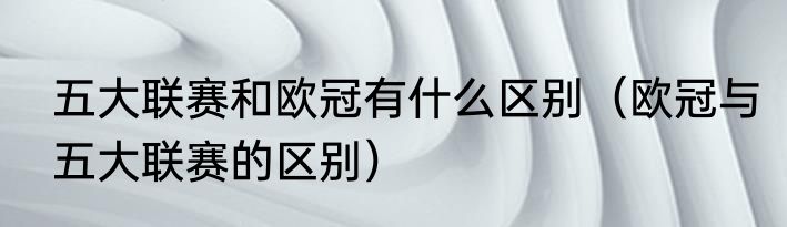 五大联赛和欧冠有什么区别（欧冠与五大联赛的区别）