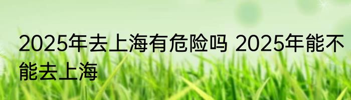 2025年去上海有危险吗 2025年能不能去上海