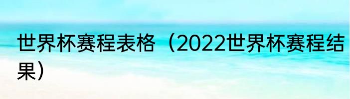 世界杯赛程表格（2022世界杯赛程结果）