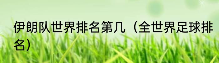 伊朗队世界排名第几（全世界足球排名）