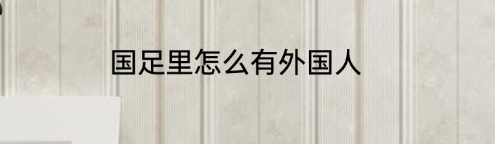 国足里怎么有外国人
