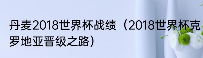 丹麦2018世界杯战绩（2018世界杯克罗地亚晋级之路）