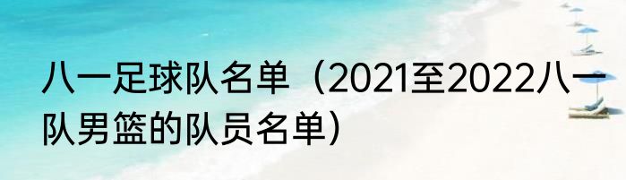 八一足球队名单（2021至2022八一队男篮的队员名单）