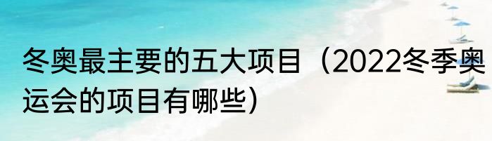 冬奥最主要的五大项目（2022冬季奥运会的项目有哪些）