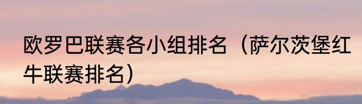 欧罗巴联赛各小组排名（萨尔茨堡红牛联赛排名）