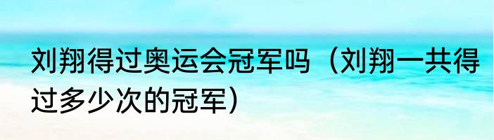 刘翔得过奥运会冠军吗（刘翔一共得过多少次的冠军）