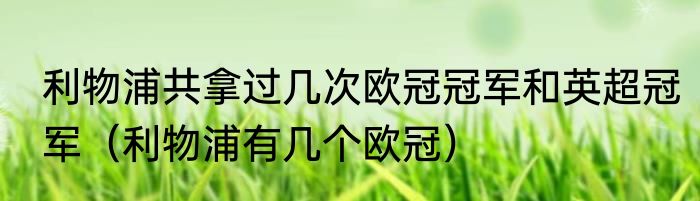 利物浦共拿过几次欧冠冠军和英超冠军（利物浦有几个欧冠）