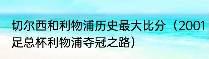 切尔西和利物浦历史最大比分（2001足总杯利物浦夺冠之路）