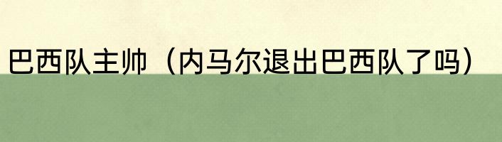 巴西队主帅（内马尔退出巴西队了吗）