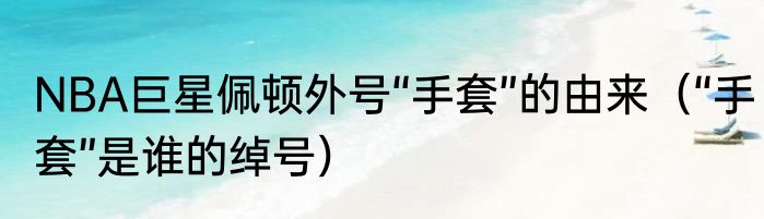 NBA巨星佩顿外号“手套”的由来（“手套”是谁的绰号）
