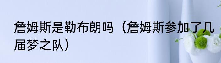 詹姆斯是勒布朗吗（詹姆斯参加了几届梦之队）