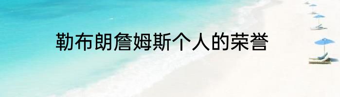 勒布朗詹姆斯个人的荣誉