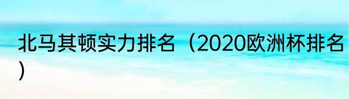 北马其顿实力排名（2020欧洲杯排名）