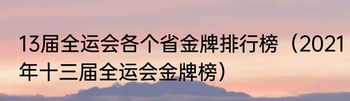 13届全运会各个省金牌排行榜（2021年十三届全运会金牌榜）