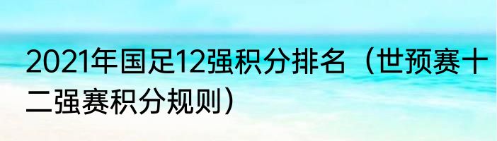 2021年国足12强积分排名（世预赛十二强赛积分规则）