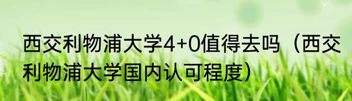 西交利物浦大学4+0值得去吗（西交利物浦大学国内认可程度）
