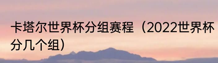 卡塔尔世界杯分组赛程（2022世界杯分几个组）