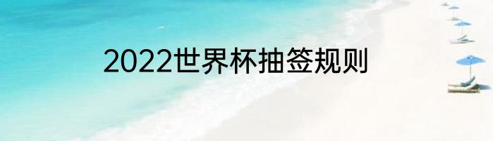 2022世界杯抽签规则