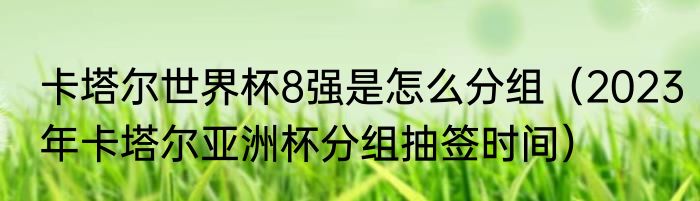 卡塔尔世界杯8强是怎么分组（2023年卡塔尔亚洲杯分组抽签时间）