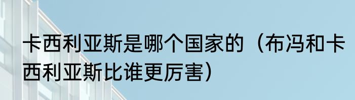 卡西利亚斯是哪个国家的（布冯和卡西利亚斯比谁更厉害）