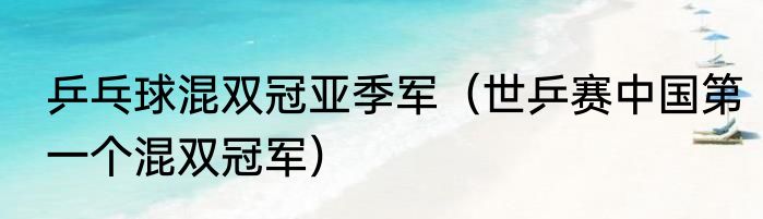 乒乓球混双冠亚季军（世乒赛中国第一个混双冠军）