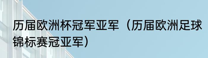 历届欧洲杯冠军亚军（历届欧洲足球锦标赛冠亚军）