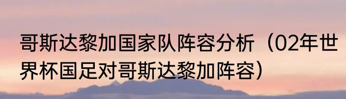 哥斯达黎加国家队阵容分析（02年世界杯国足对哥斯达黎加阵容）