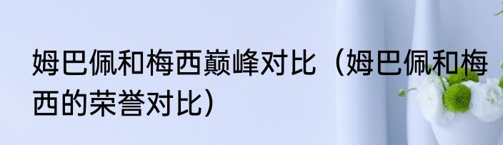 姆巴佩和梅西巅峰对比（姆巴佩和梅西的荣誉对比）