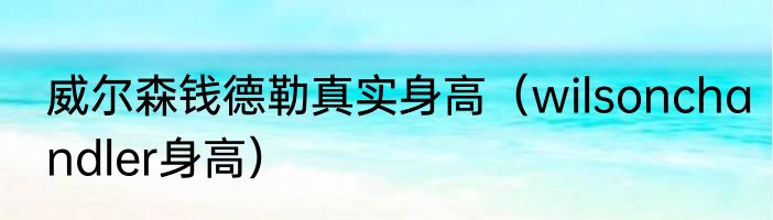 威尔森钱德勒真实身高（wilsonchandler身高）