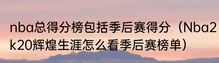 nba总得分榜包括季后赛得分（Nba2k20辉煌生涯怎么看季后赛榜单）