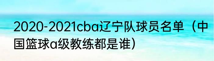2020-2021cba辽宁队球员名单（中国篮球a级教练都是谁）