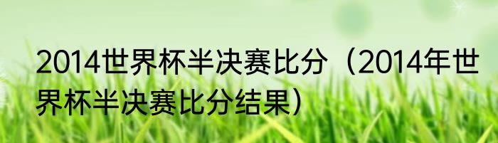 2014世界杯半决赛比分（2014年世界杯半决赛比分结果）