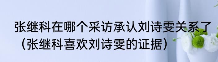 张继科在哪个采访承认刘诗雯关系了（张继科喜欢刘诗雯的证据）