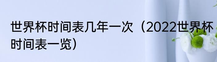 世界杯时间表几年一次（2022世界杯时间表一览）