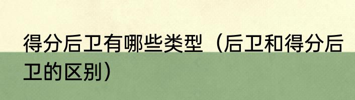 得分后卫有哪些类型（后卫和得分后卫的区别）