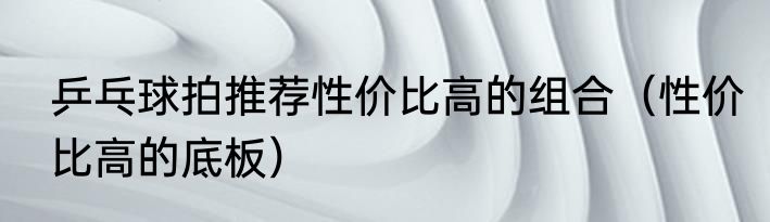 乒乓球拍推荐性价比高的组合（性价比高的底板）