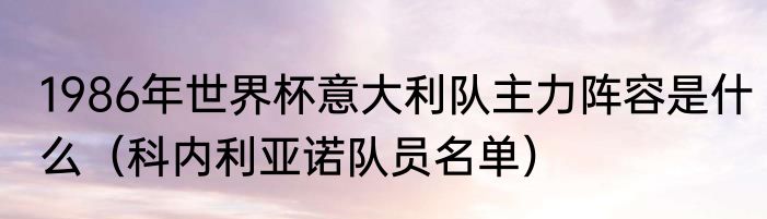 1986年世界杯意大利队主力阵容是什么（科内利亚诺队员名单）