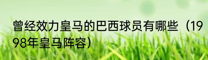 曾经效力皇马的巴西球员有哪些（1998年皇马阵容）