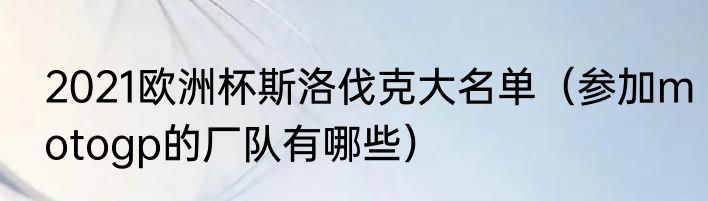 2021欧洲杯斯洛伐克大名单（参加motogp的厂队有哪些）