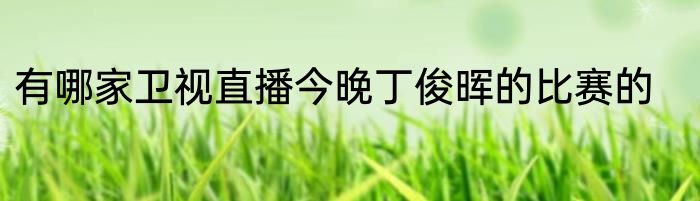有哪家卫视直播今晚丁俊晖的比赛的