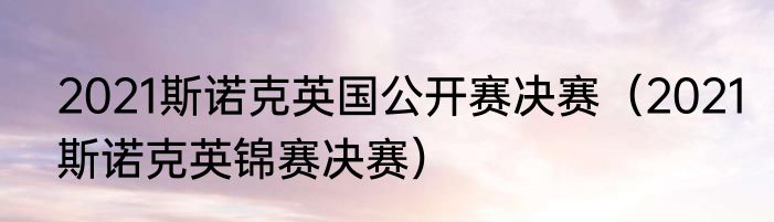 2021斯诺克英国公开赛决赛（2021斯诺克英锦赛决赛）