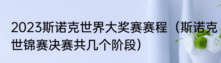 2023斯诺克世界大奖赛赛程（斯诺克世锦赛决赛共几个阶段）